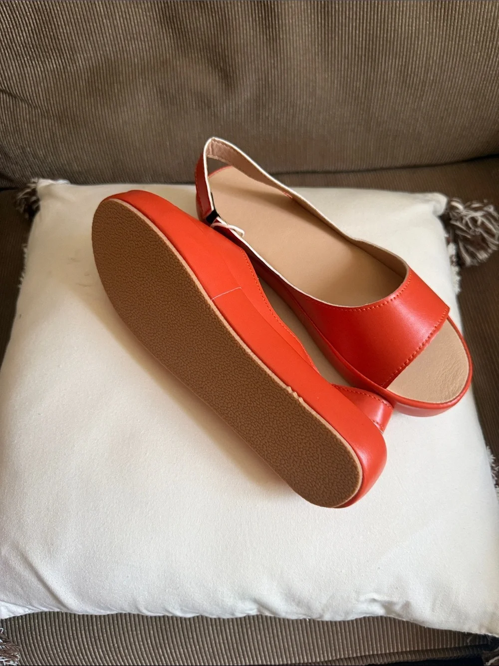 Women’s Orange Slingback Open-Toe shoes